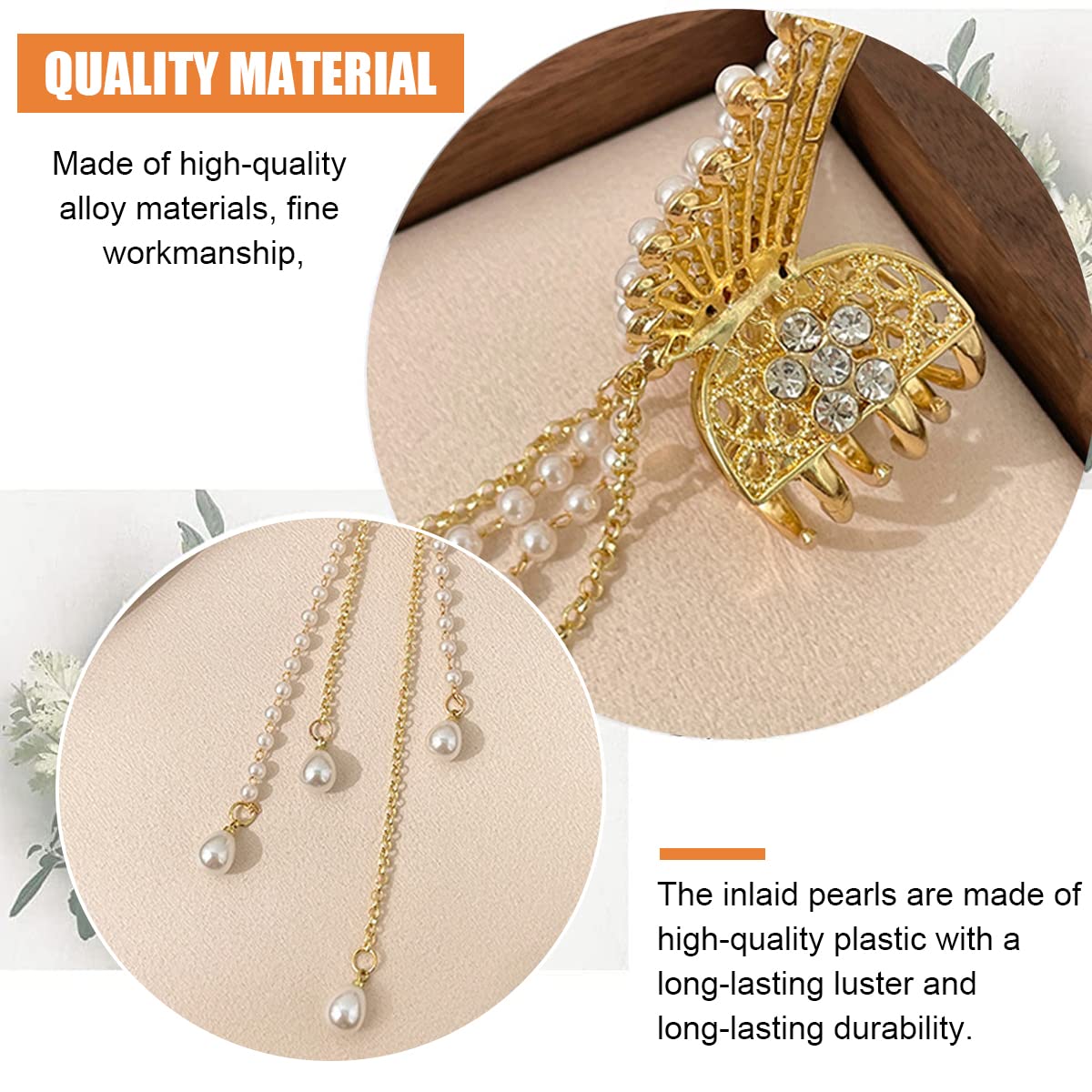 Pearl Wing Tassel Hair Claw Clip for Women Gallery